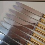 12 Table Knives in Gold Metal