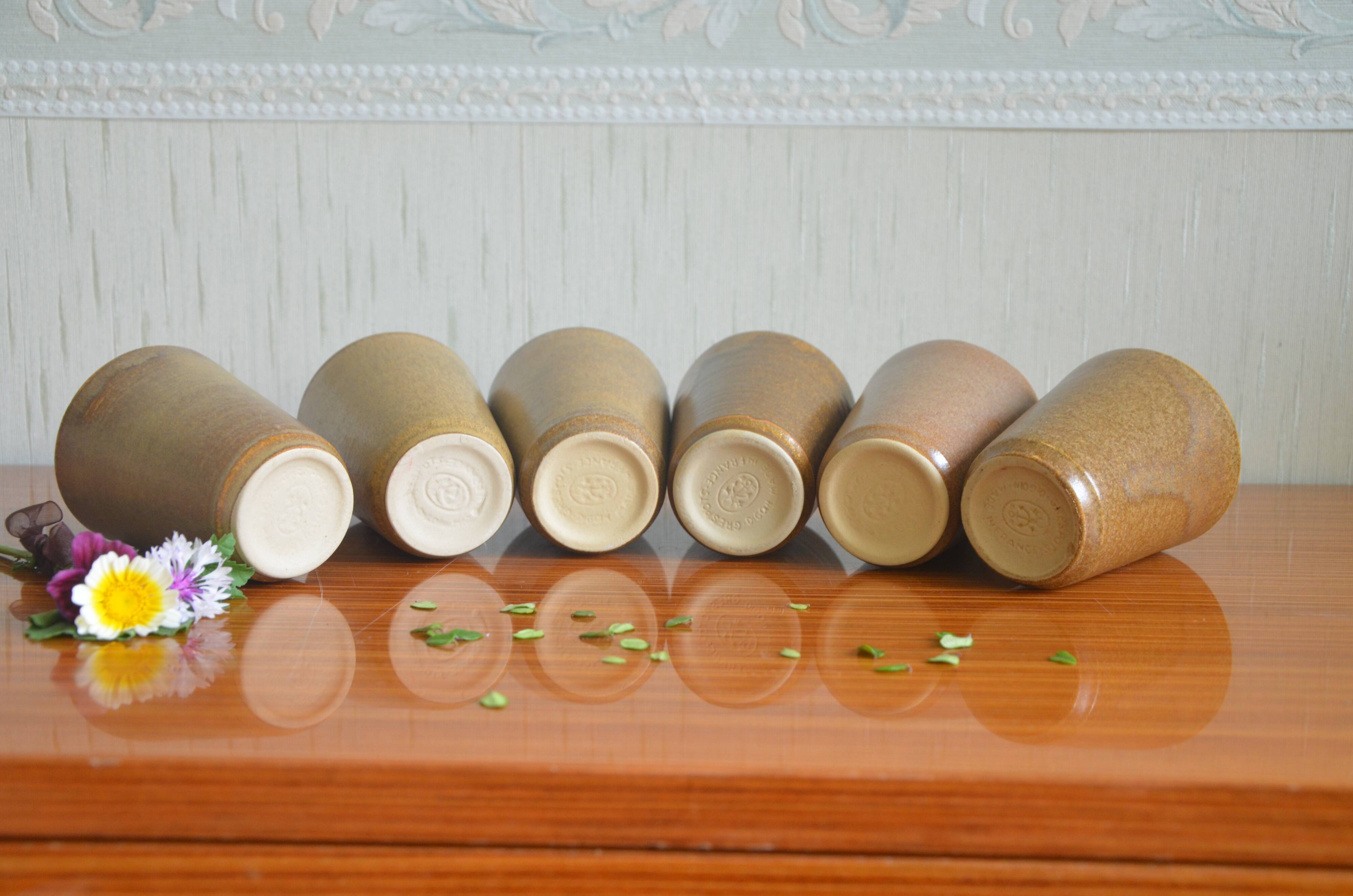 Set of 6 Digoin stoneware glasses