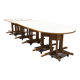 Rare set of 6 Baumann tables 1990, 80x120 and half moon 120cm
