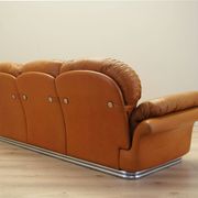 Orange leather sofa, Space Age design, 1960s, production: Italy