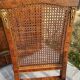 Set of four antique Louis XVI style chairs, wood and cane