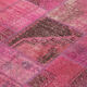 Handwoven oriental overdyed 196 cm x 299 cm pink patchwork carpet