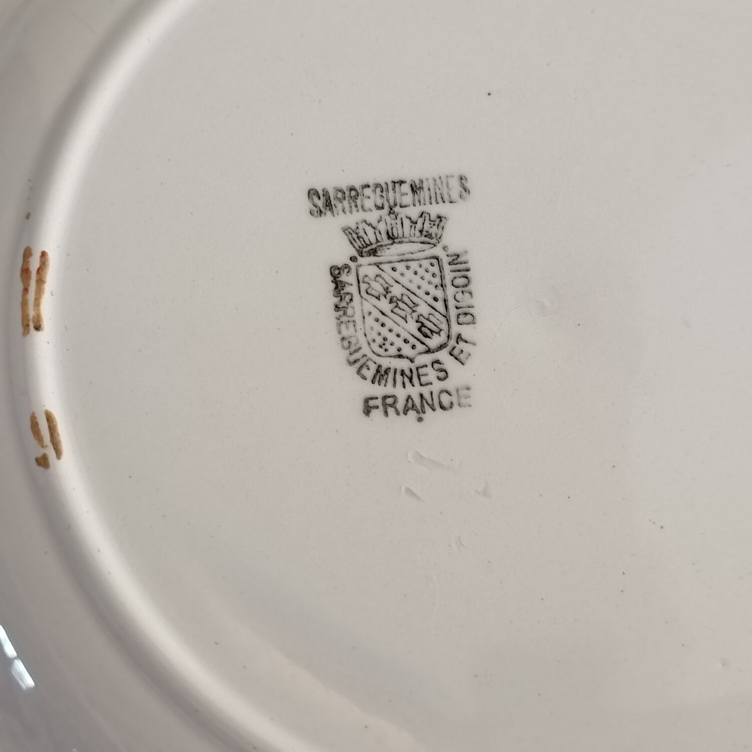 3 plates iron earth Sarreguemines