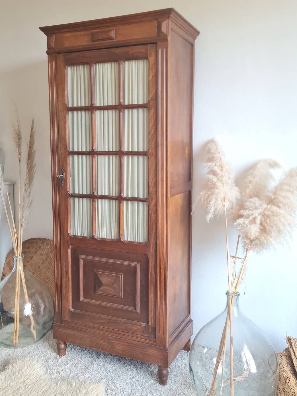 Antique glass-fronted Parisian wardrobe