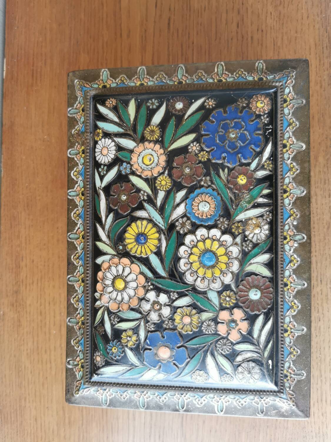 Vintage painted metal box