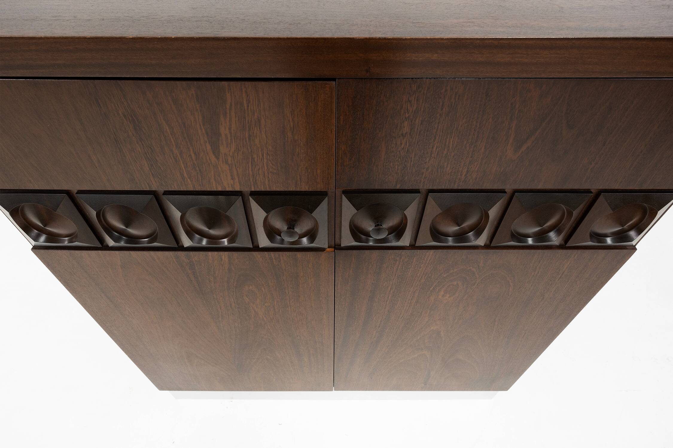 Brutalist geometrical seventies bar cabinet or high-board, Belgium