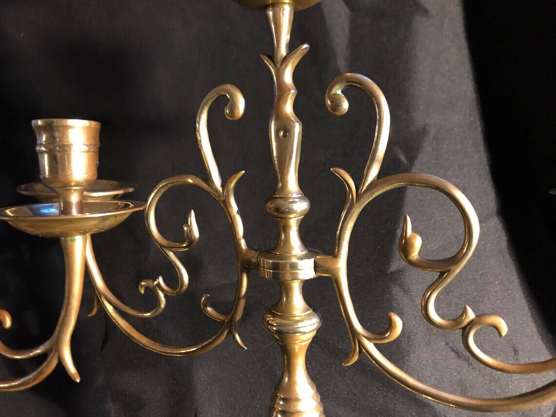 Pair of bronze candelabra