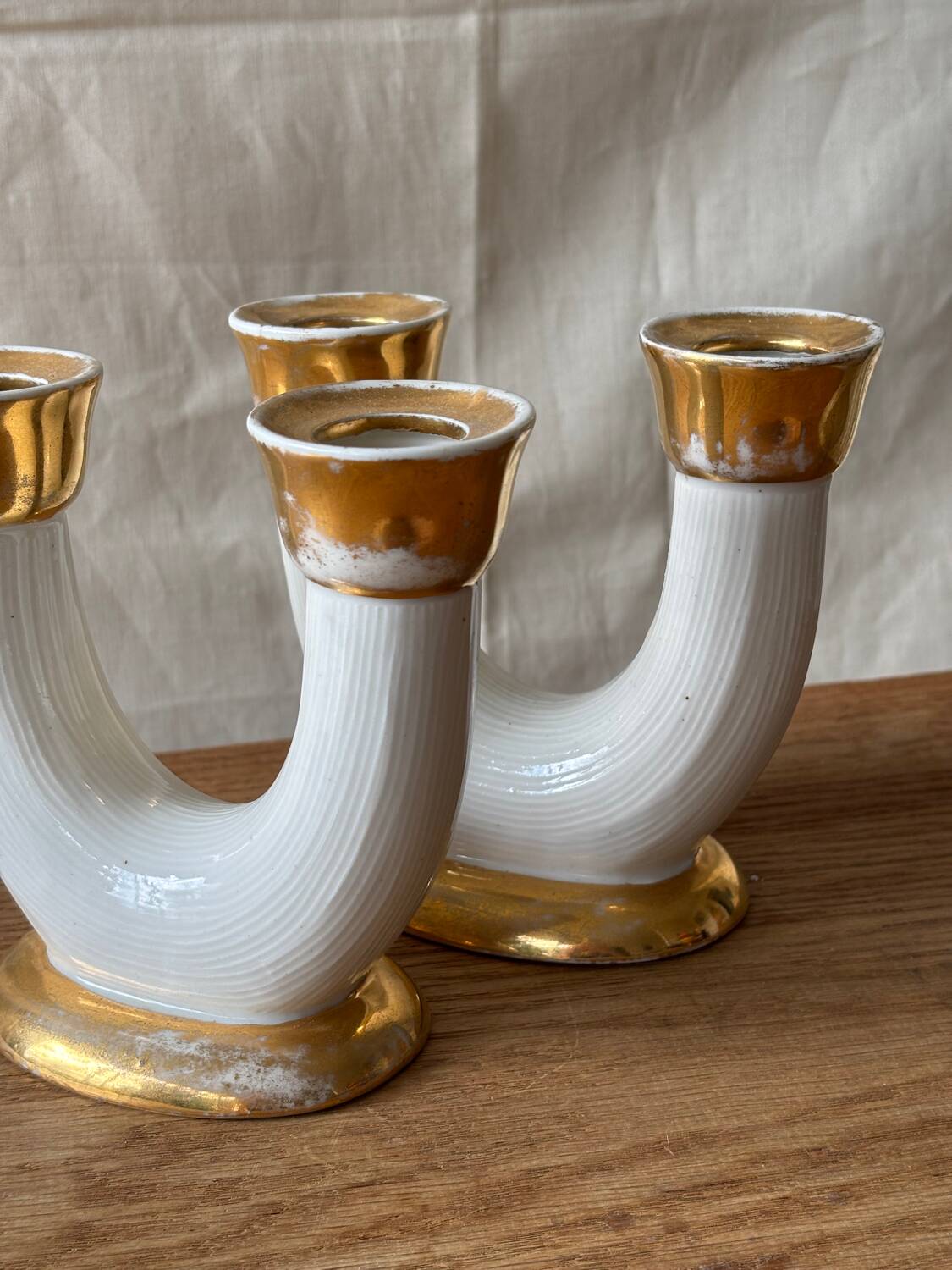 Ceramic candlesticks, Lucien Brisdoux (1878-1963)