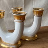 Ceramic candlesticks, Lucien Brisdoux (1878-1963)