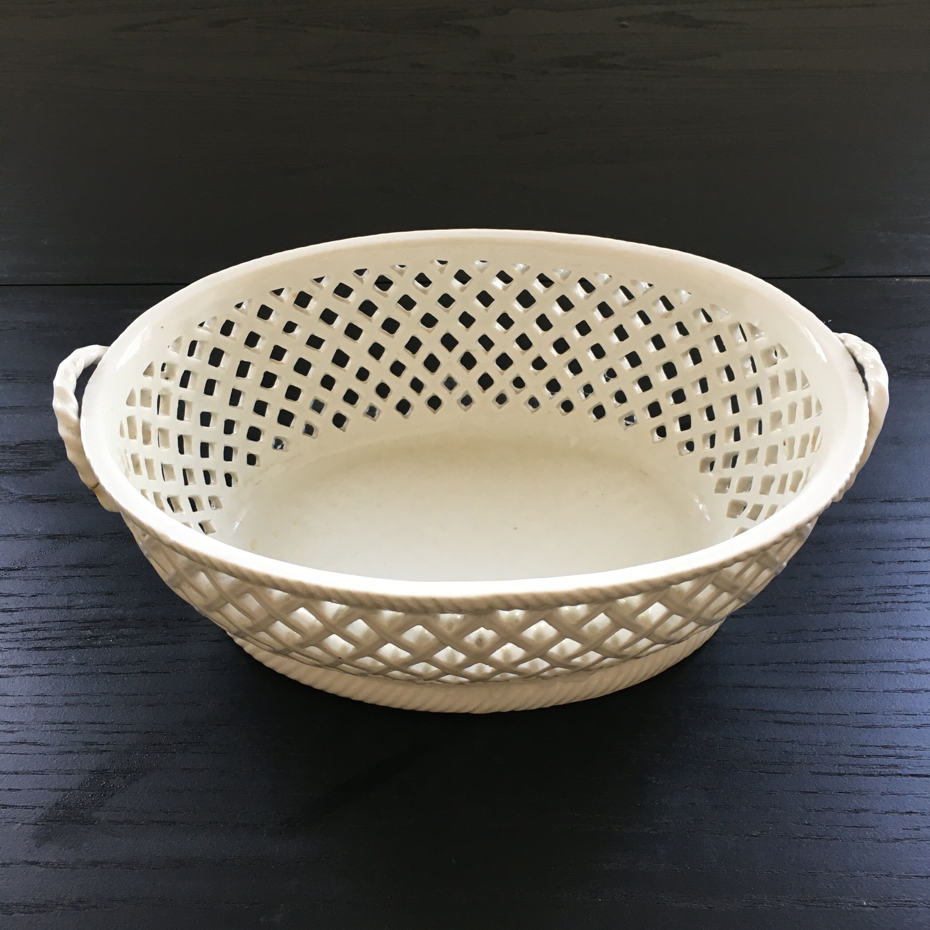 White earthenware basket