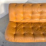 Grand canapé lounge vintage rembourré avec dossier, années 1970