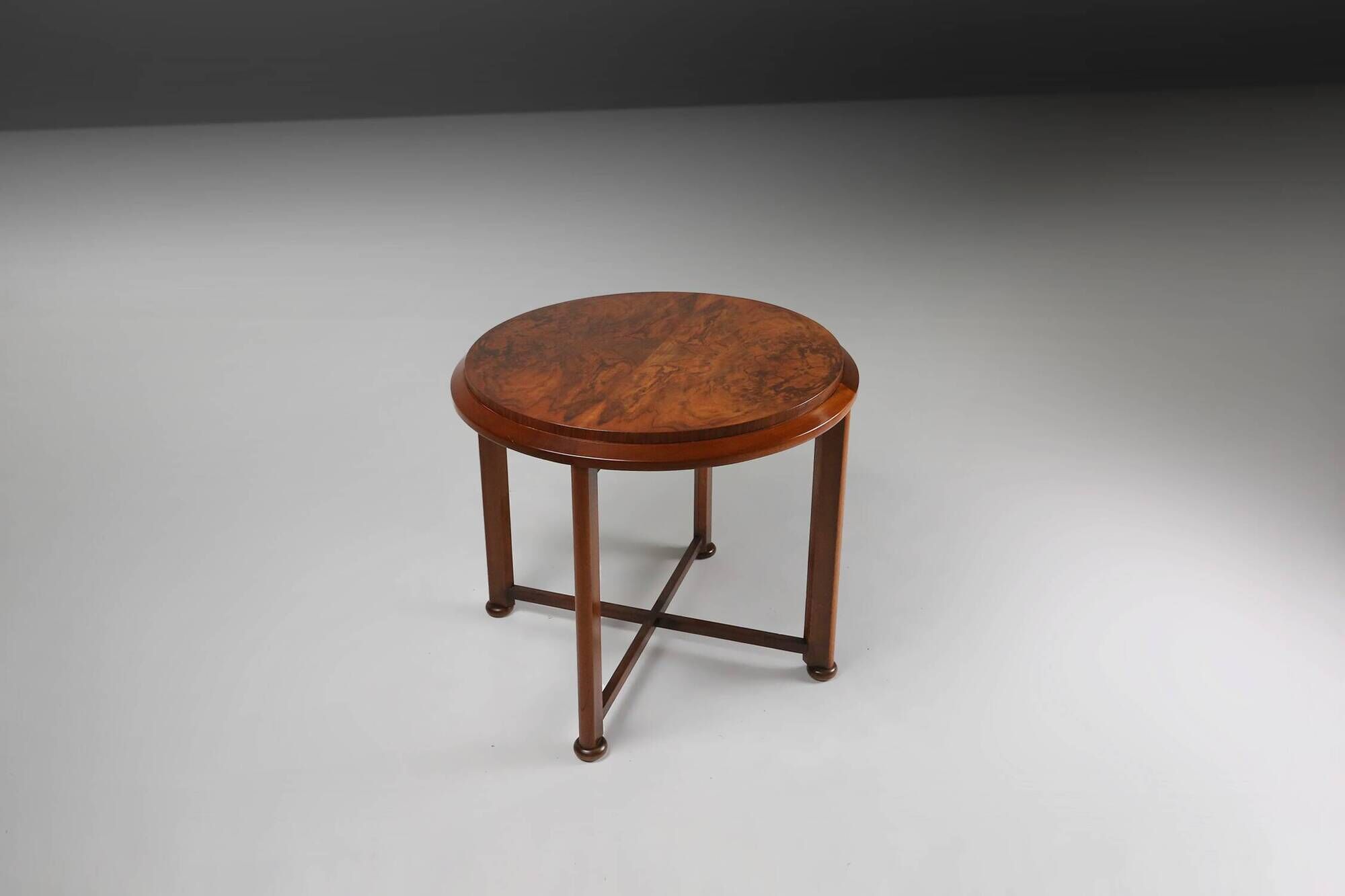 Luxurious Art Deco coffee table in root wood veneer, France, 1930s