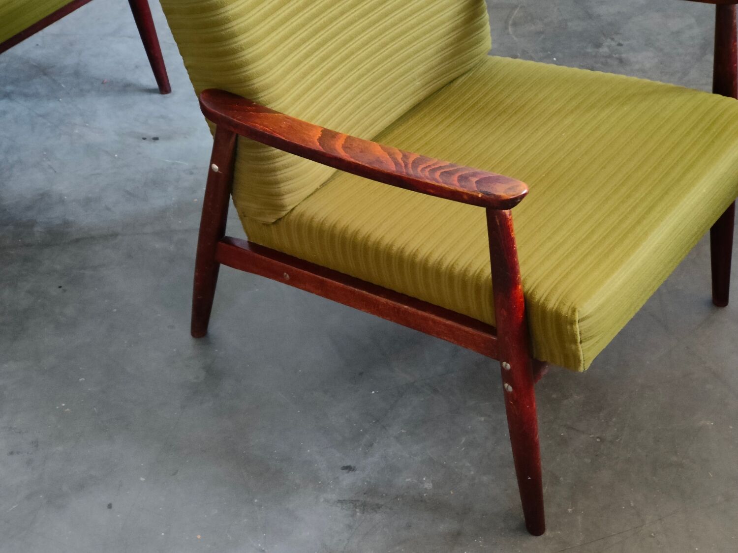Pair of armchairs Olive Green by Jiri Jiroutek 1960