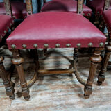 Series of 8 Renaissance walnut chairs circa 1850