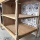 Bureau secrétaire console bois clair vintage Alphonse avec tiroir