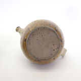 Sandstone teapot from La Borne and 5 cups signed Tiffoche, 1970s.