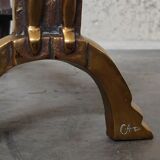 Paire de chenets en bronze Anton Prinner 1930
