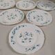 Lot de 6 assiettes plate Arcopal Véronica Myosotis fleur bleu vintage