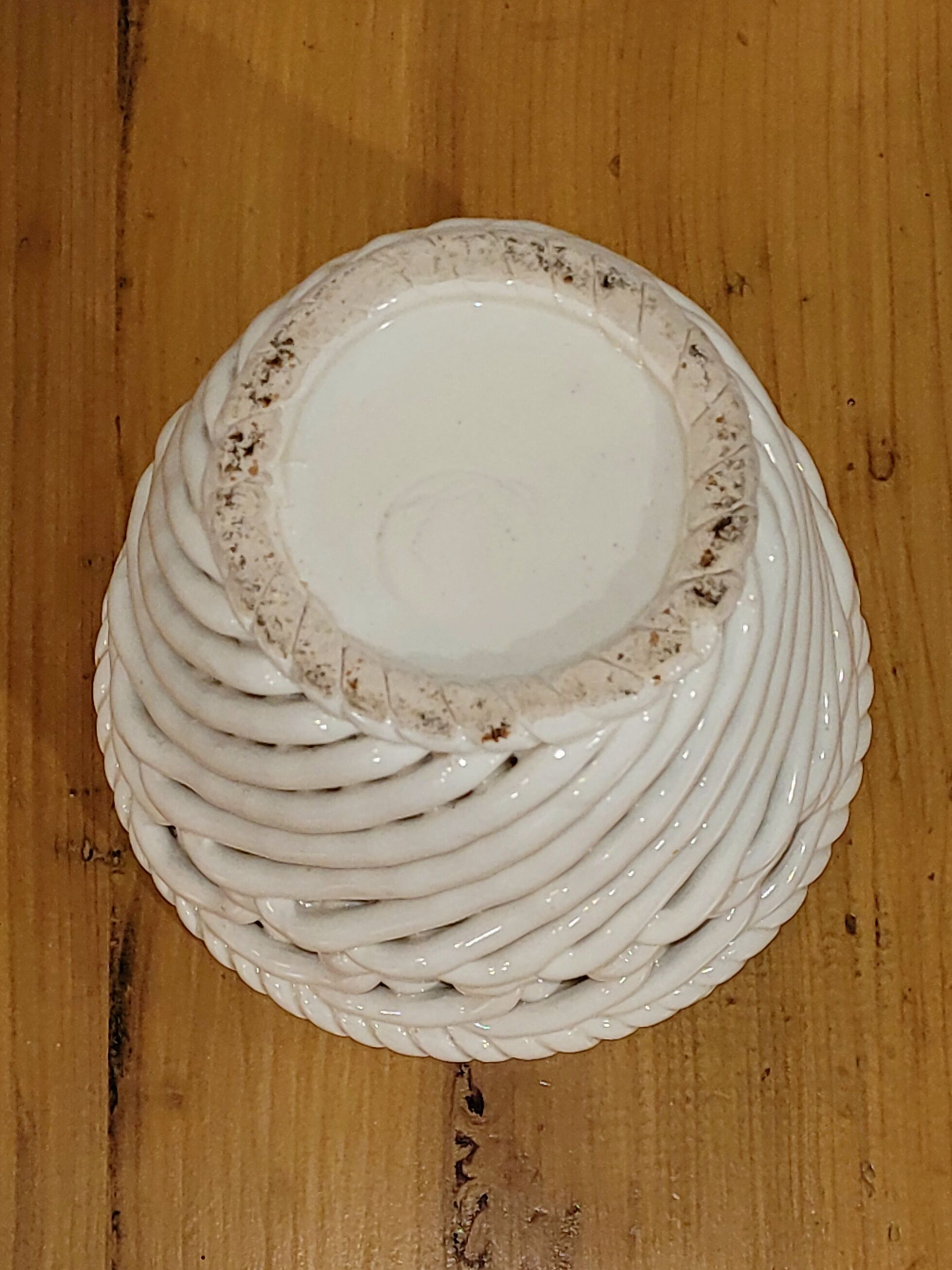 Braided ceramic pot cover - vintage