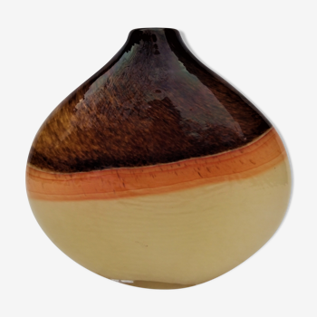 Vase en verre soufflé Murano des années 80
