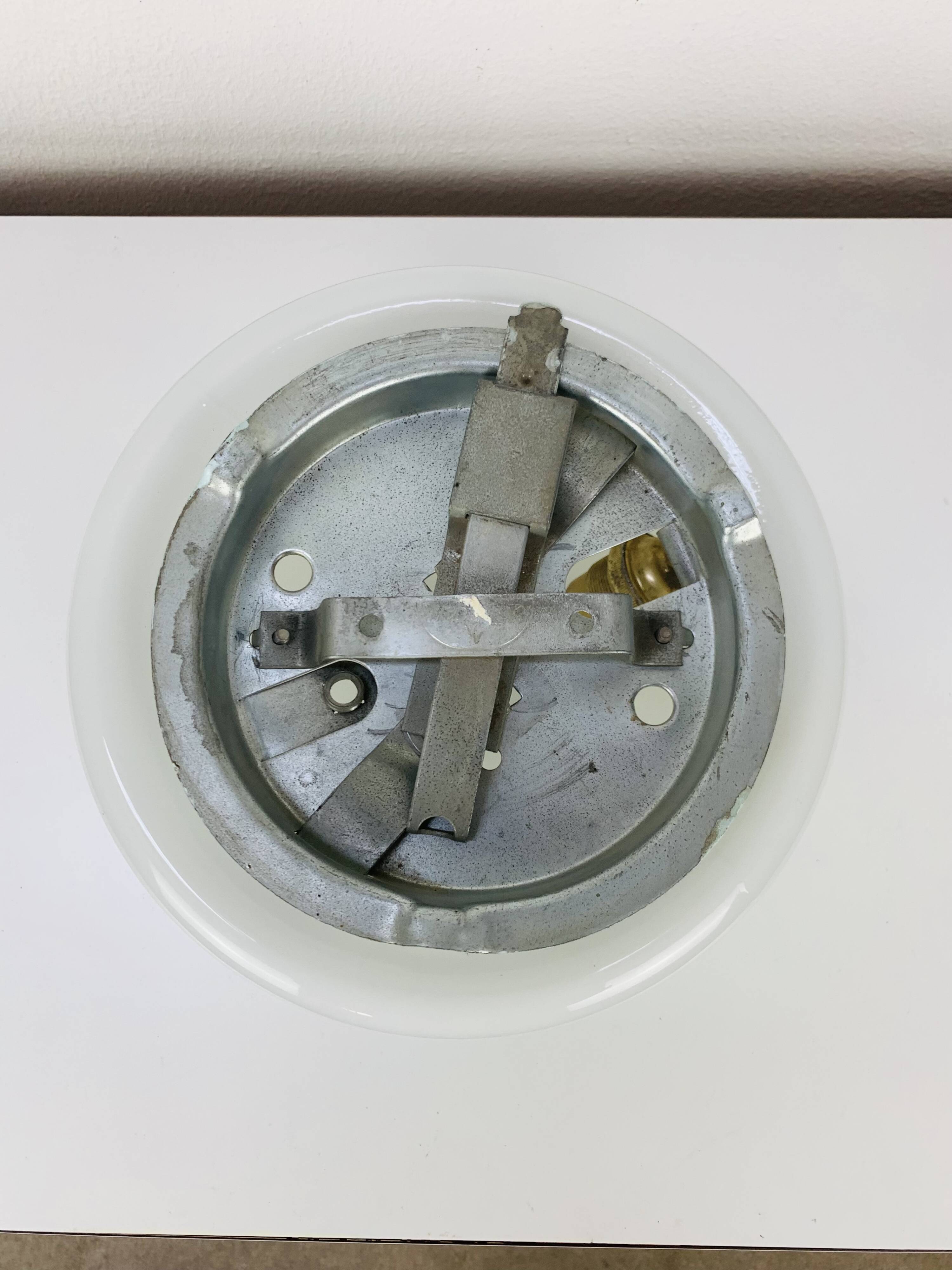 Vitouver opaline ball wall lamp, vintage half sphere