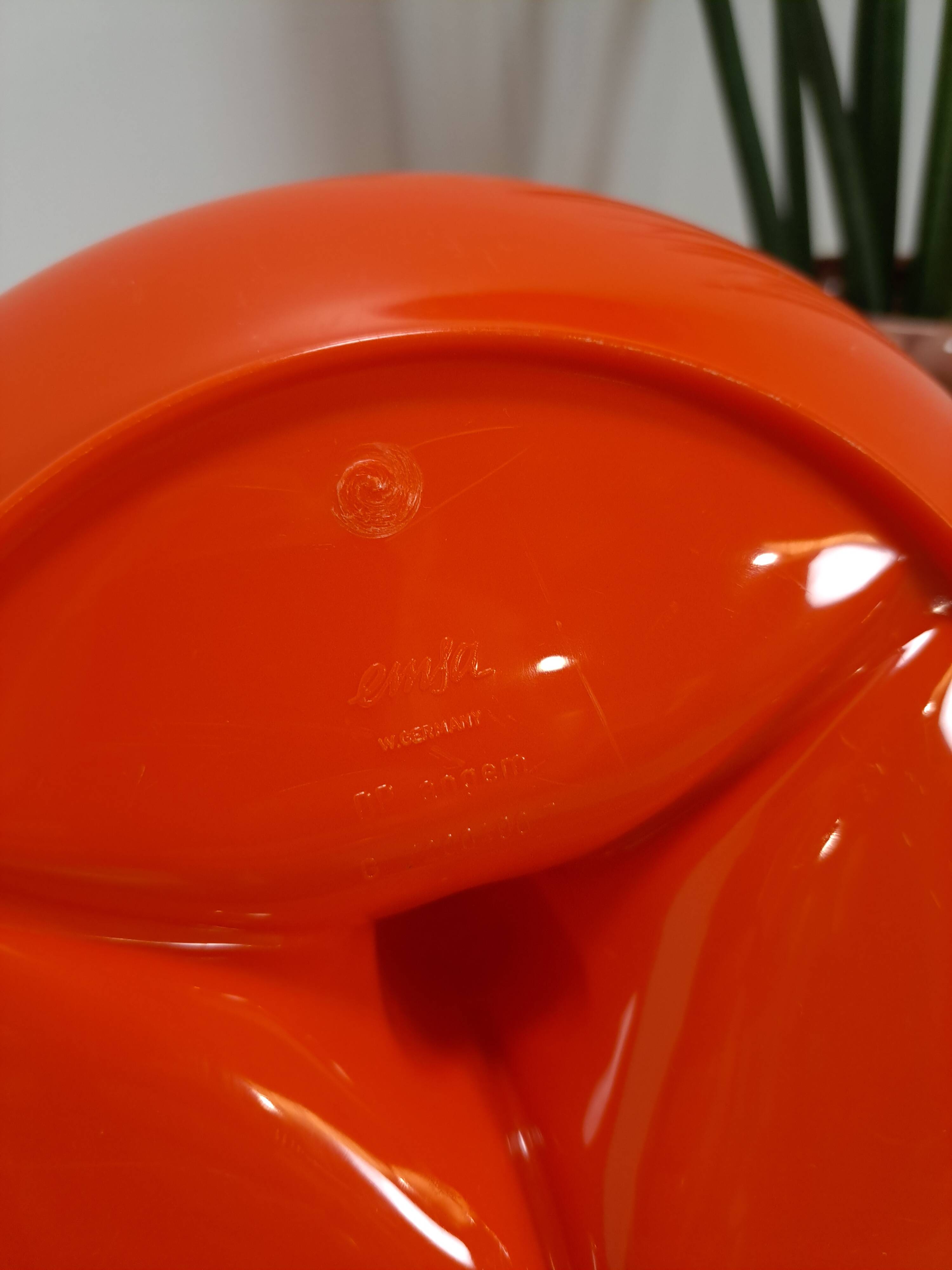 Orange plastic bowl set Emsa Germany vintage