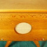 Golden oak compass stand & speaker cabinet 1960