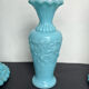 Pair of opaline candlesticks and its vase
