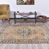 59s Orange & Brown Vintage Rug 122x216Cm