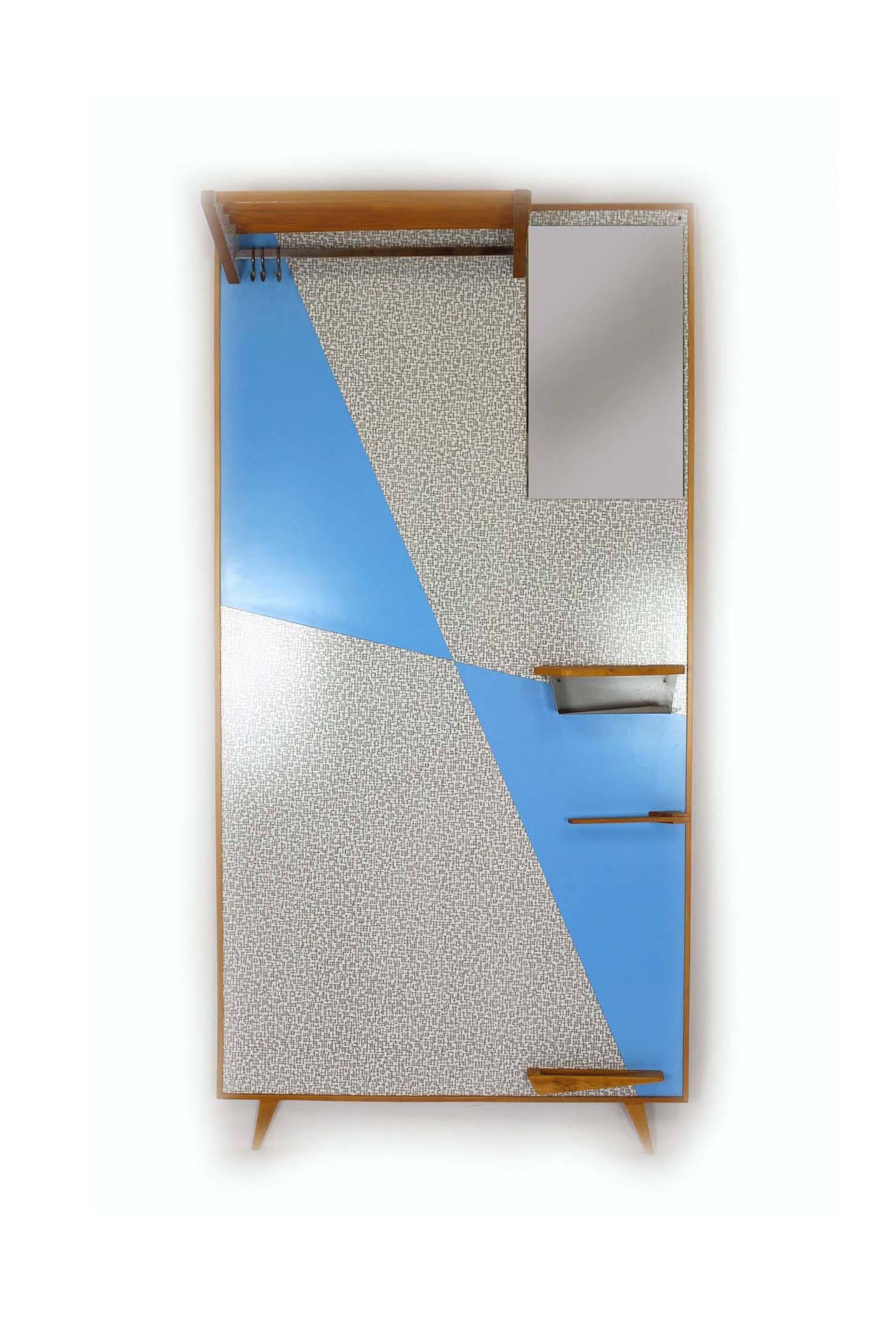 Vintage Geometric Coat Rack from Drevokov Blatna, 1972