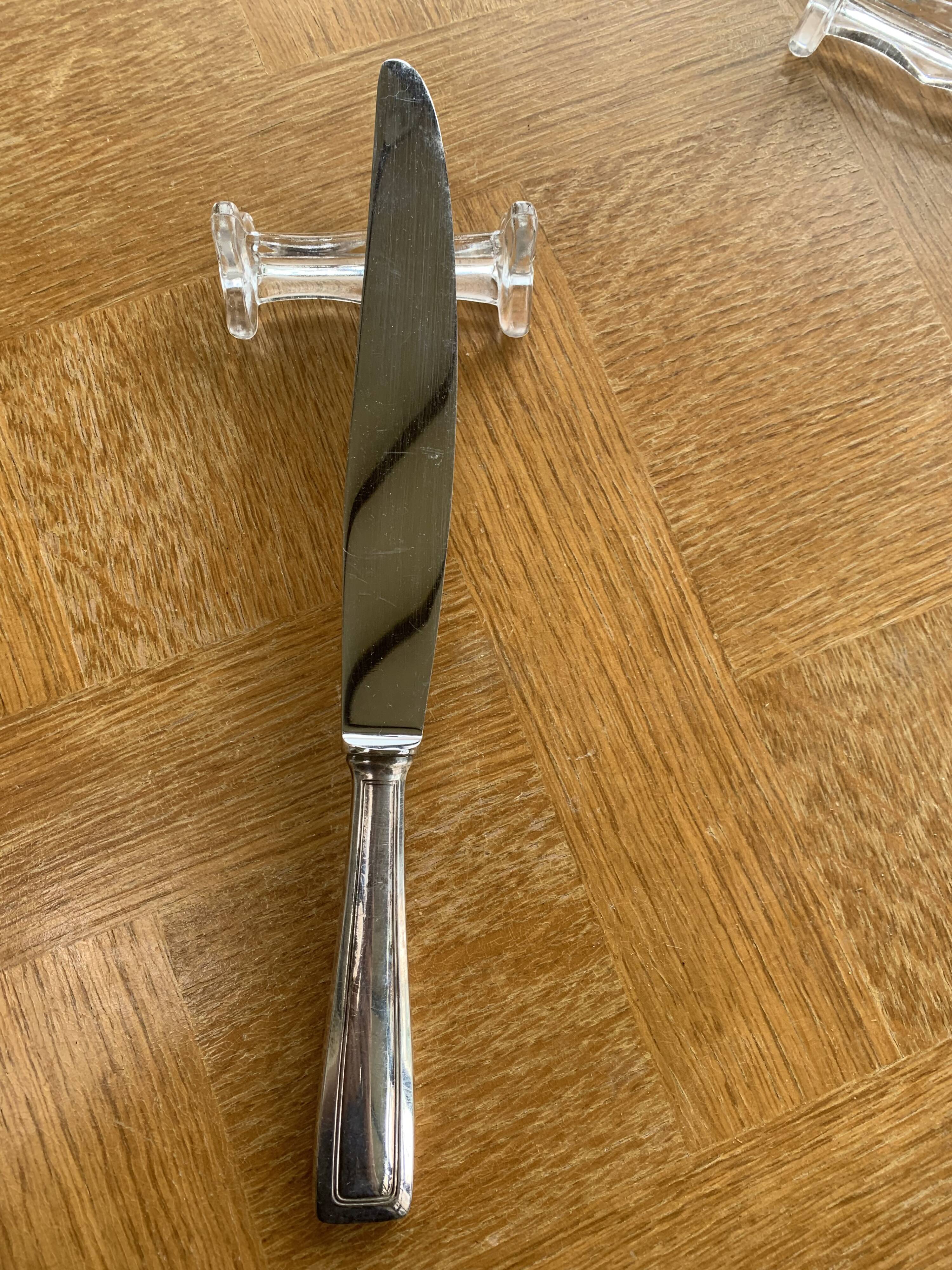 Two service knives in silver metal goldsmith Bertrand vintage