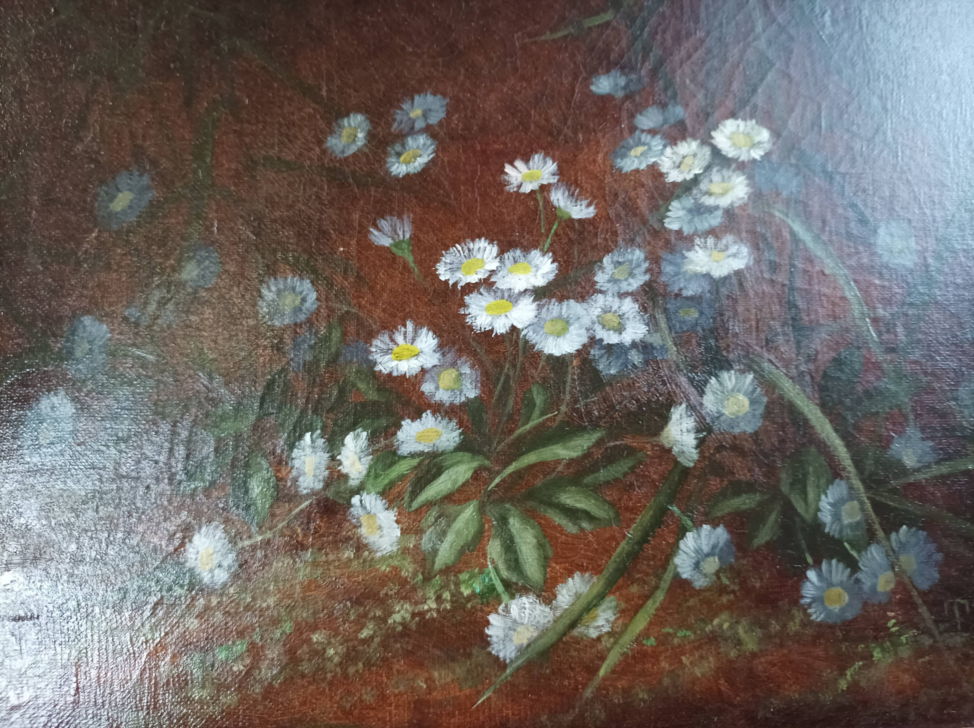 Paul TILLET (1844-1889) Les pâquerettes Oil on canvas