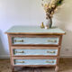 Vintage chest of drawers 3 drawers raw wood and sage green