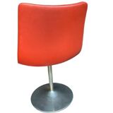 Ensemble de 6 chaises tulipe cuir rouge vif