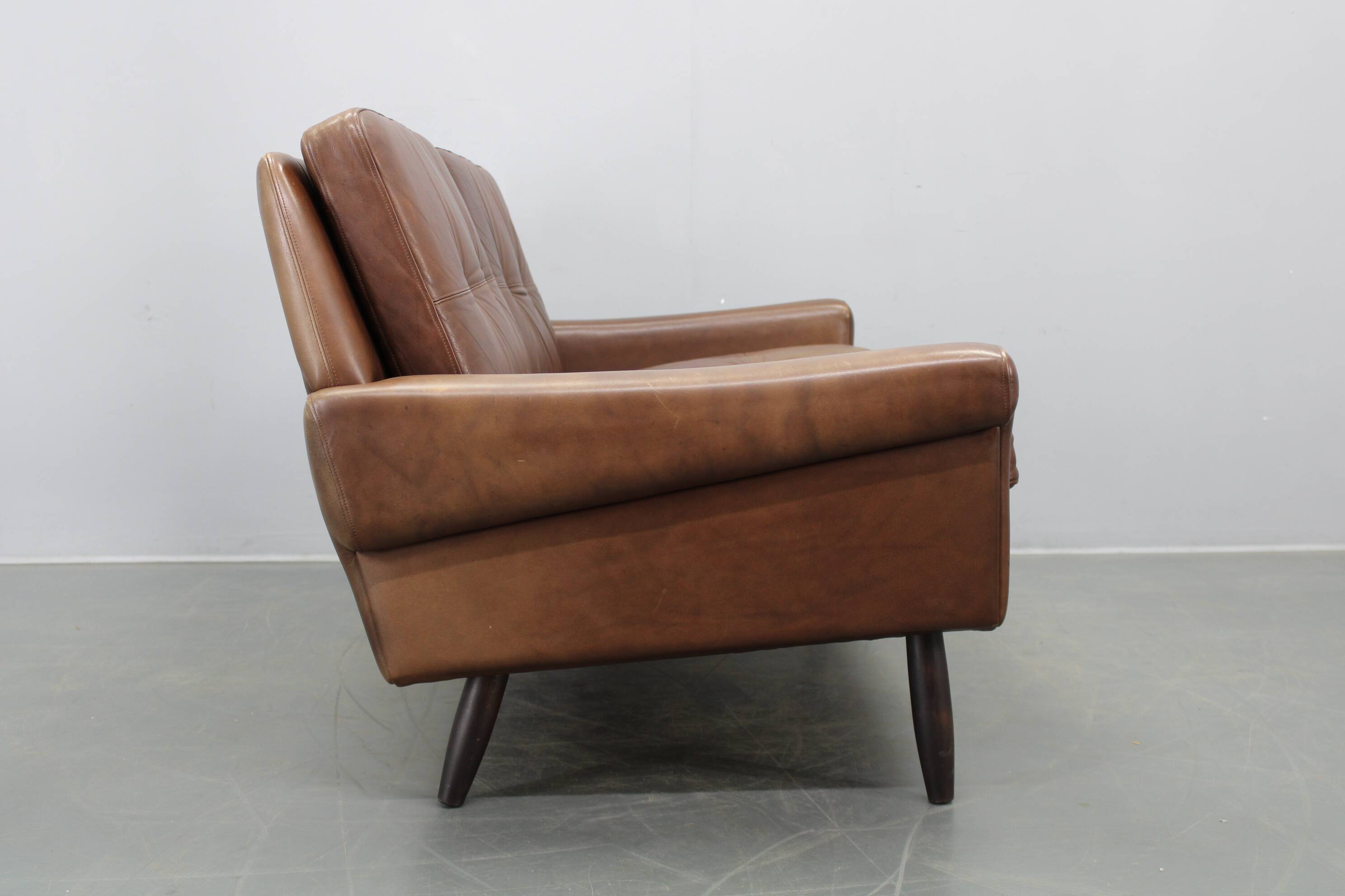 Mid-century Danish two-seat leather sofa by Svend Skipper, 1960s