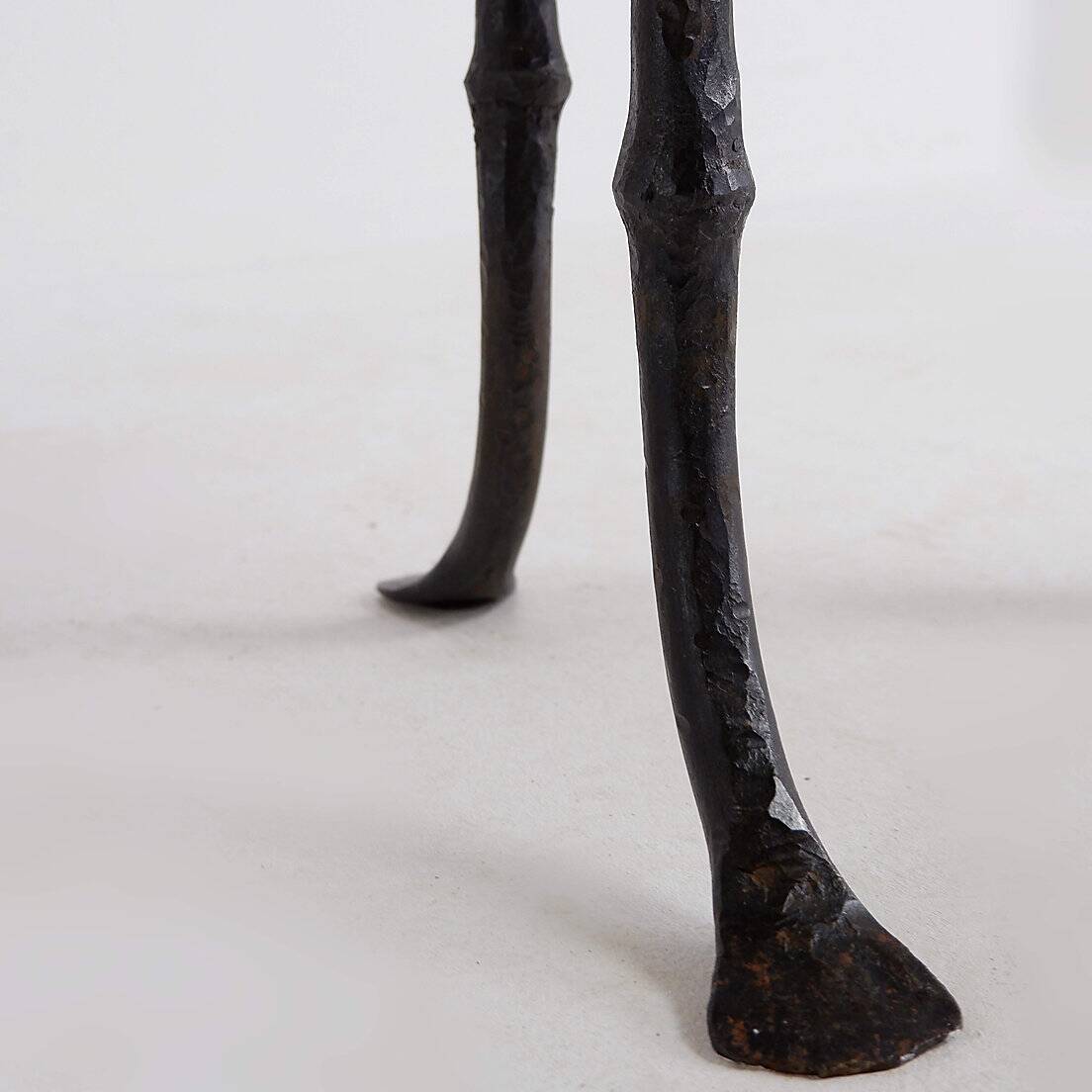 Wood and wrought iron tripod Side table - 1960s