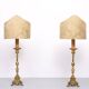 Large 18th century Dutch Brass altar candlesticks Floor lamps .