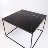 Coffee Table With Black Marble Top And Metal Frame