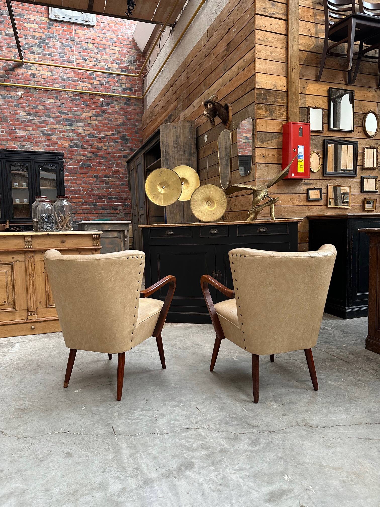 Pair of 60s cocktail armchairs