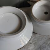 Standing plate porcelain of limoges flower baskets, fruits - beginning 20th