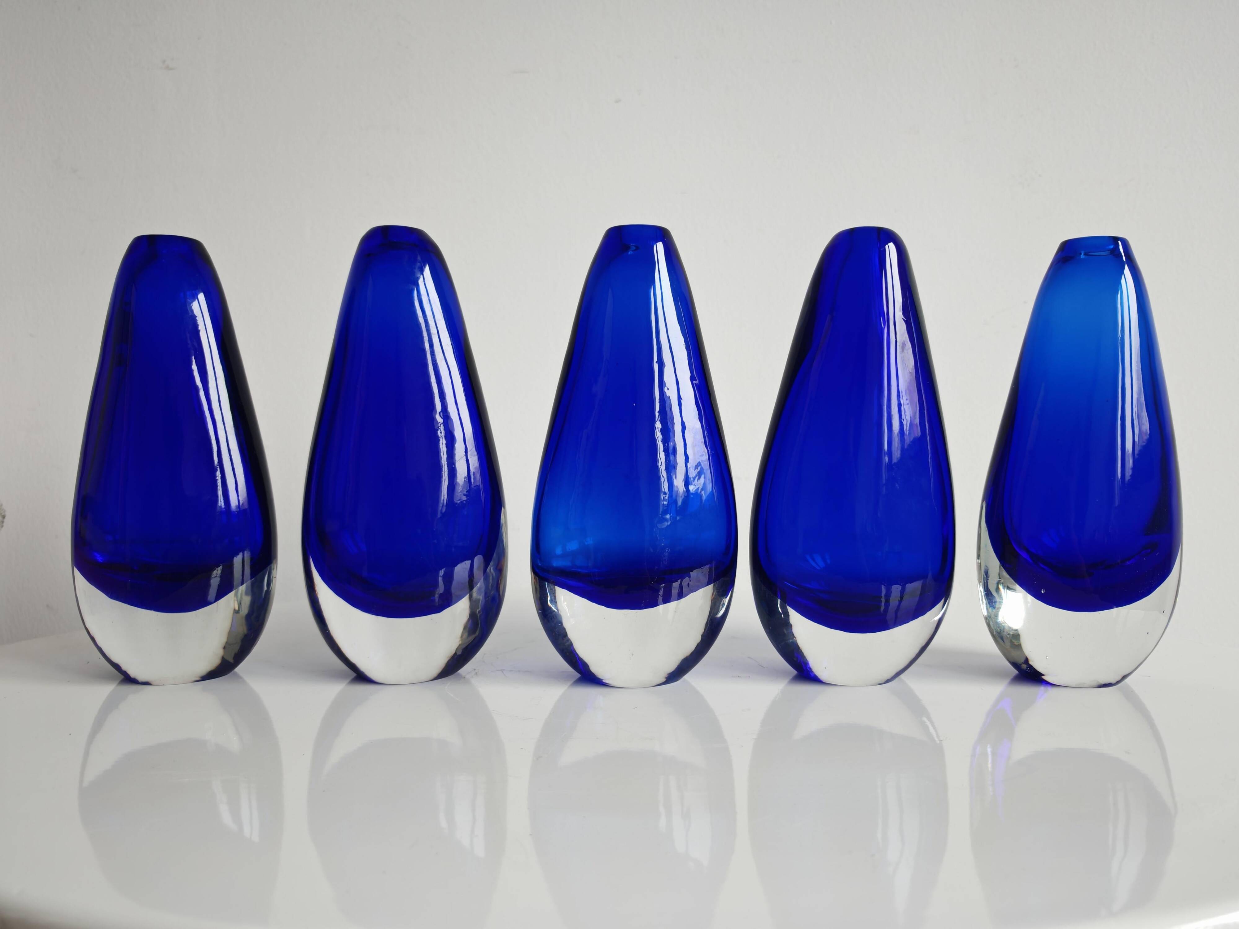 Murano glass vase Sommerso Mid Century Modern 1970s