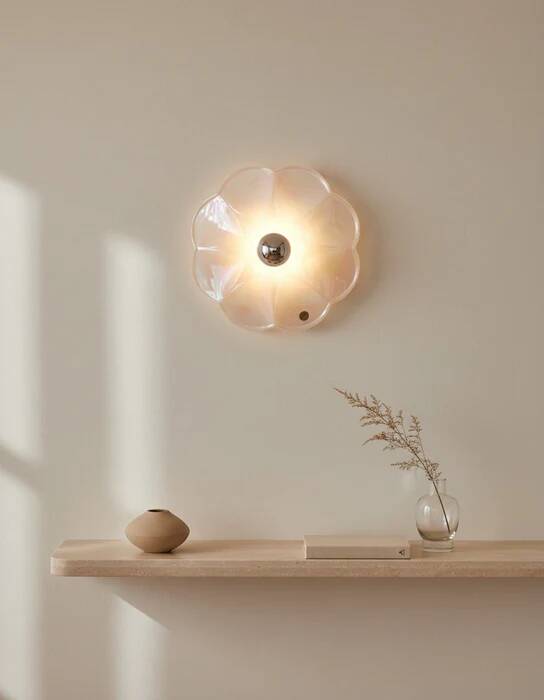 Mid-century iridescent porcelain wall lamp by Goebel for PAN Germany 1970s