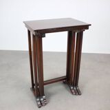 Art Deco Nesting Tables in Mahogany Veneer, 1930s, Czechoslovakia