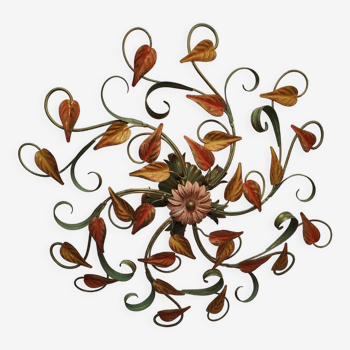 Ceiling lamp painted metal foliage Roche Bobois