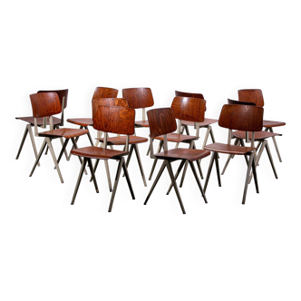 12x S16 chair by Galvanitas. Circa 1970.