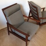 Pair of Scandinavian armchairs in teak 60s