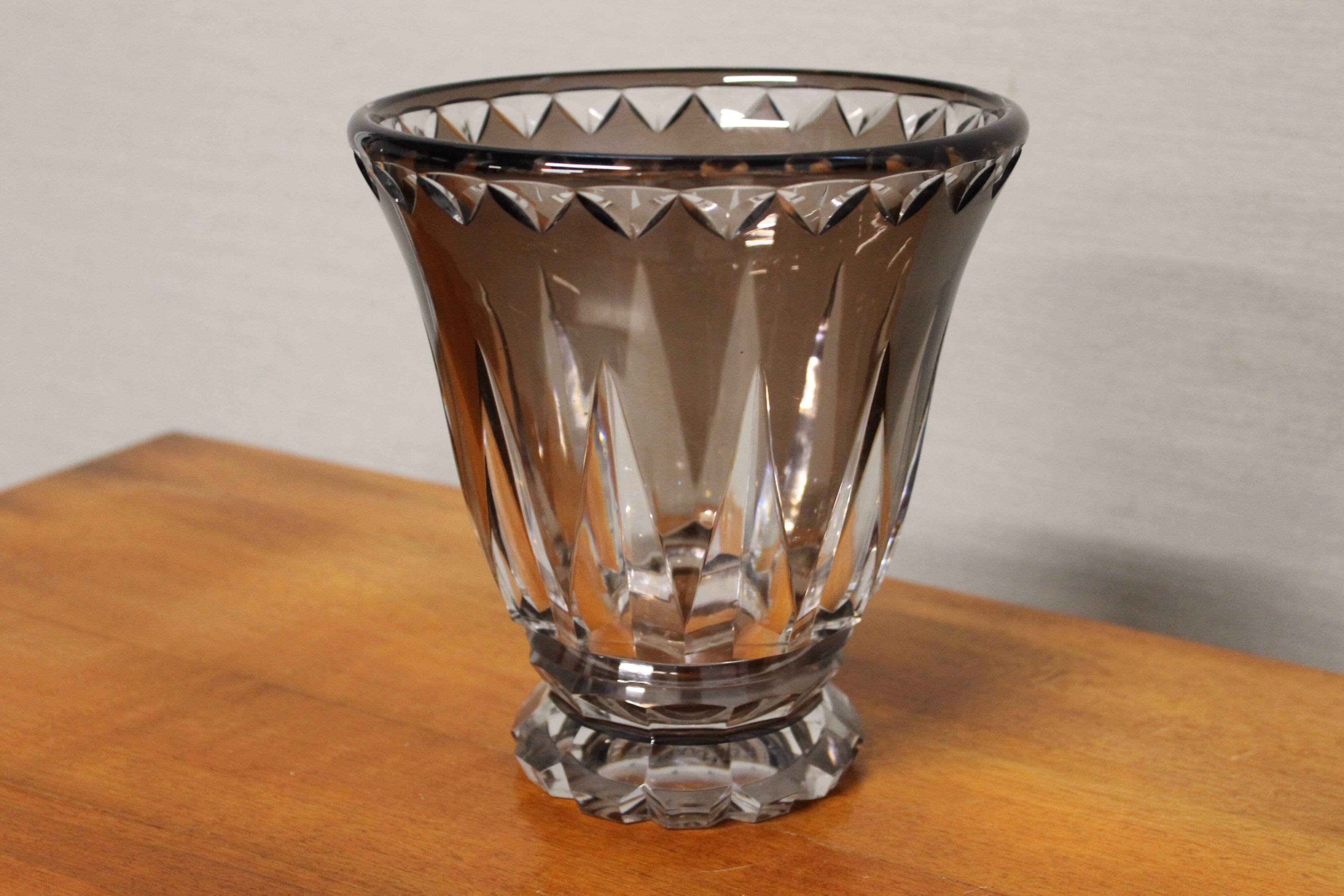 Vase en cristal du Val Saint-Lambert - Art deco
