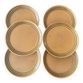Lot de 6 assiettes en grès sarreguemines - grès vintage