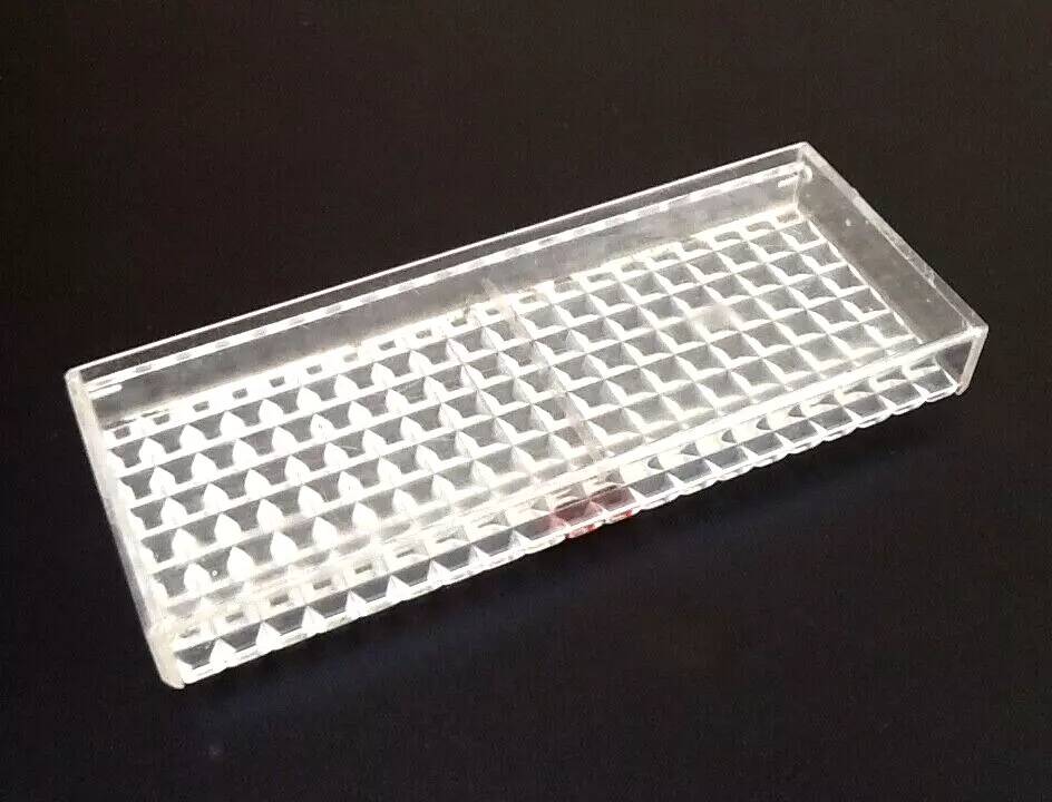 Années 1970 coffret 12 porte-couteaux plexiglas transparent