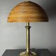 Italian midcentury pencil reed rattan brass Fungo mushroom table lamp 1970s
